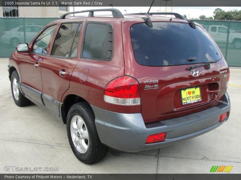 Merlot Dark Red / Gray 2005 Hyundai Santa Fe LX 3.5