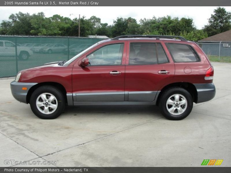 Merlot Dark Red / Gray 2005 Hyundai Santa Fe LX 3.5