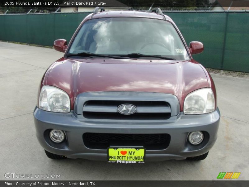 Merlot Dark Red / Gray 2005 Hyundai Santa Fe LX 3.5