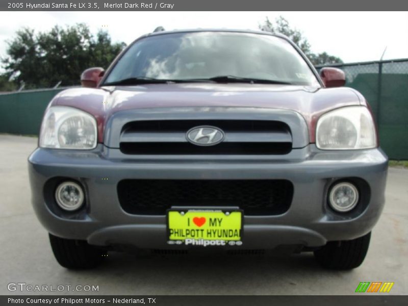 Merlot Dark Red / Gray 2005 Hyundai Santa Fe LX 3.5