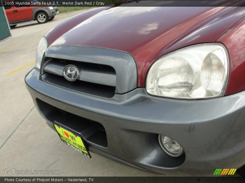 Merlot Dark Red / Gray 2005 Hyundai Santa Fe LX 3.5