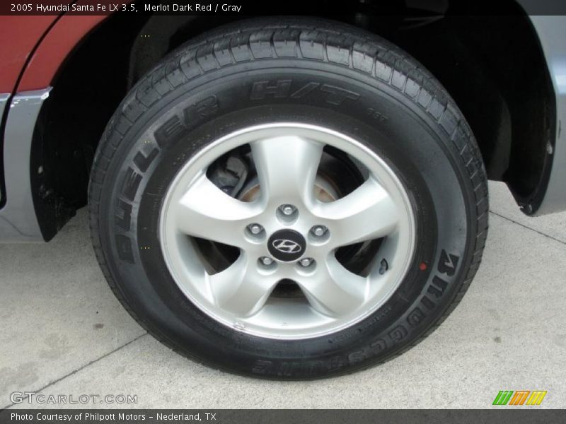 Merlot Dark Red / Gray 2005 Hyundai Santa Fe LX 3.5