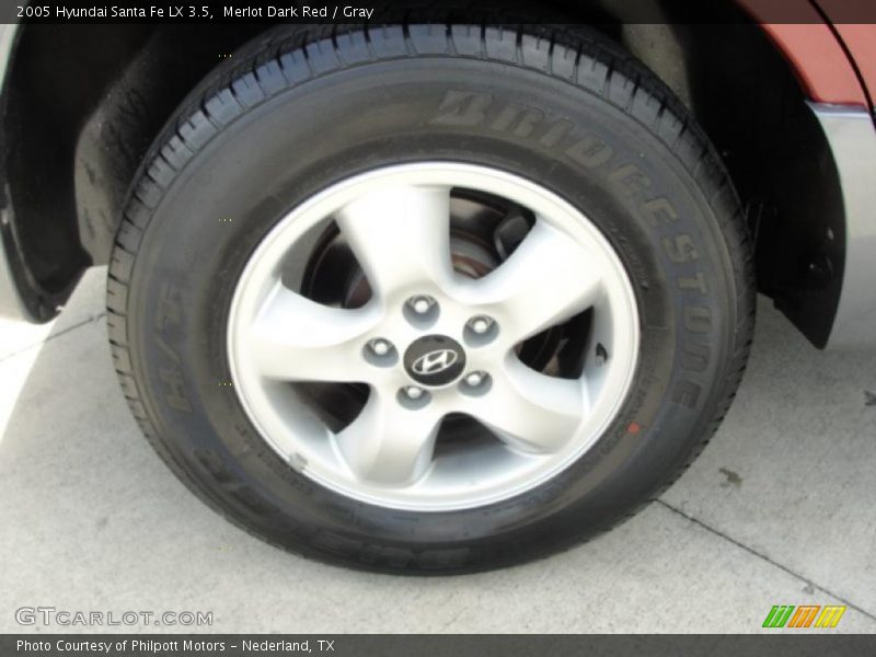 Merlot Dark Red / Gray 2005 Hyundai Santa Fe LX 3.5