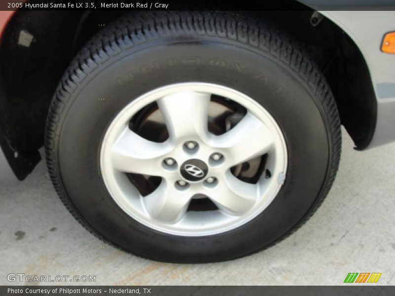 Merlot Dark Red / Gray 2005 Hyundai Santa Fe LX 3.5