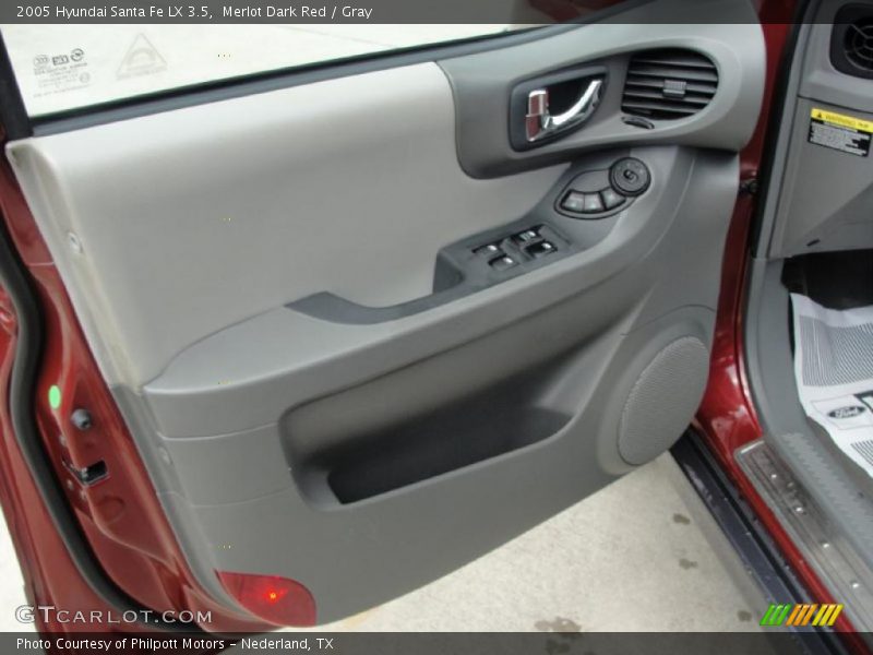 Merlot Dark Red / Gray 2005 Hyundai Santa Fe LX 3.5