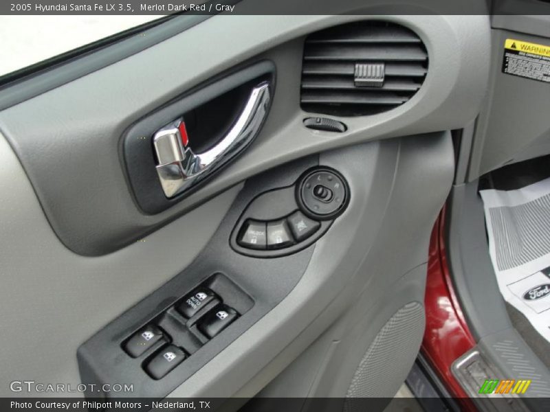 Merlot Dark Red / Gray 2005 Hyundai Santa Fe LX 3.5