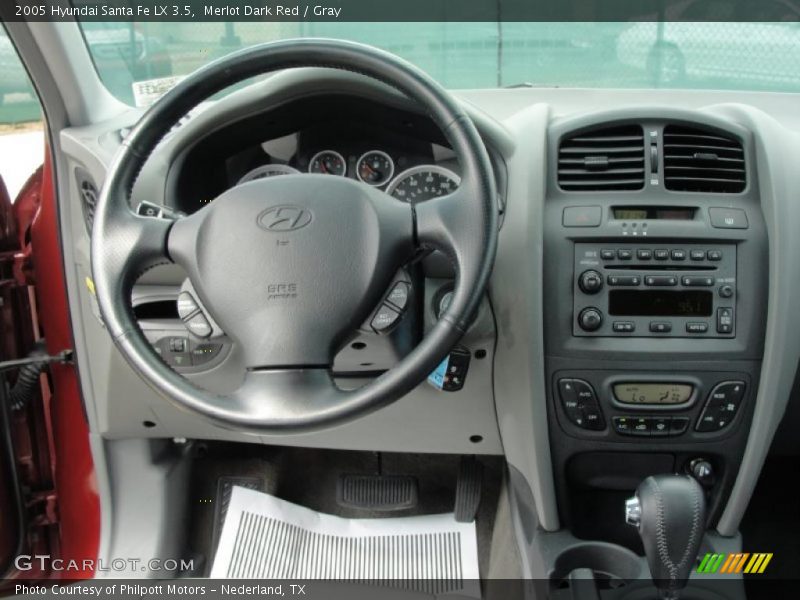 Merlot Dark Red / Gray 2005 Hyundai Santa Fe LX 3.5