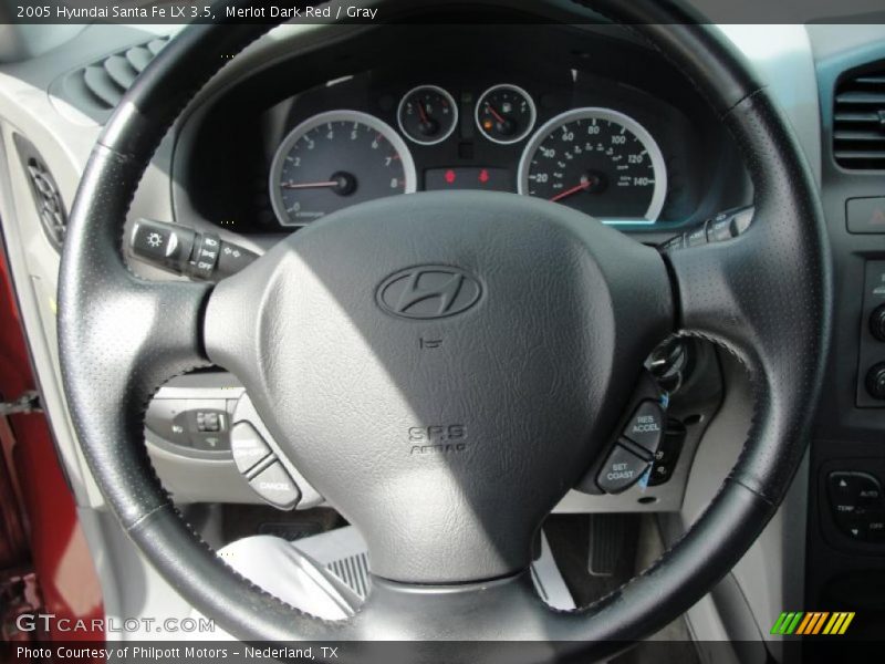 Merlot Dark Red / Gray 2005 Hyundai Santa Fe LX 3.5