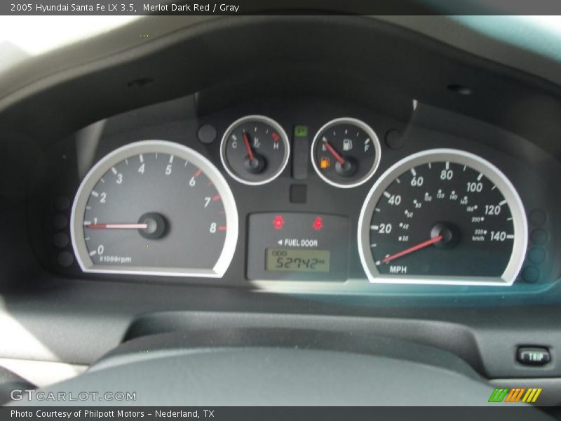 Merlot Dark Red / Gray 2005 Hyundai Santa Fe LX 3.5