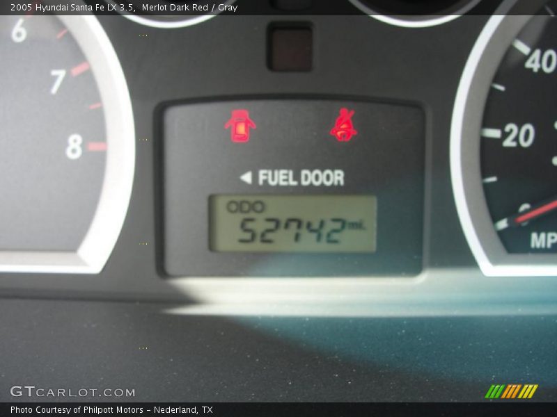 Merlot Dark Red / Gray 2005 Hyundai Santa Fe LX 3.5