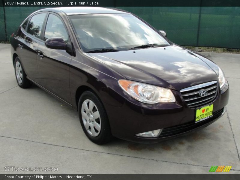 Purple Rain / Beige 2007 Hyundai Elantra GLS Sedan