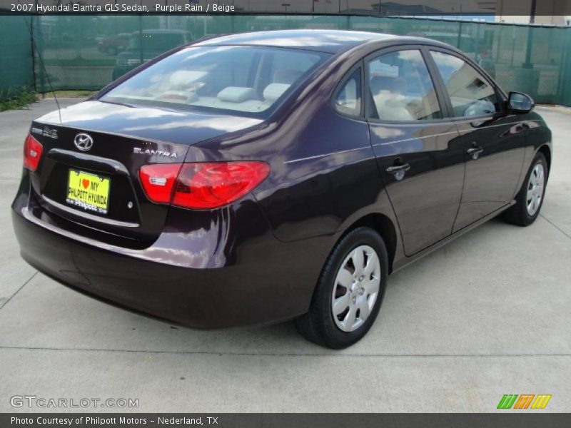 Purple Rain / Beige 2007 Hyundai Elantra GLS Sedan