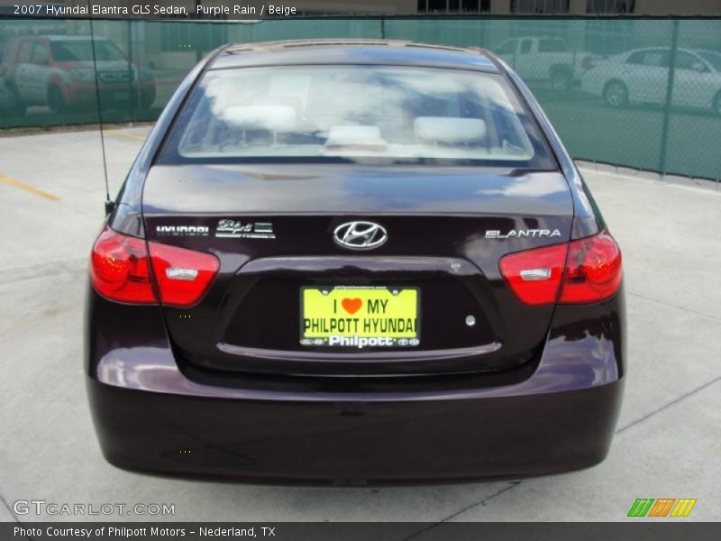 Purple Rain / Beige 2007 Hyundai Elantra GLS Sedan