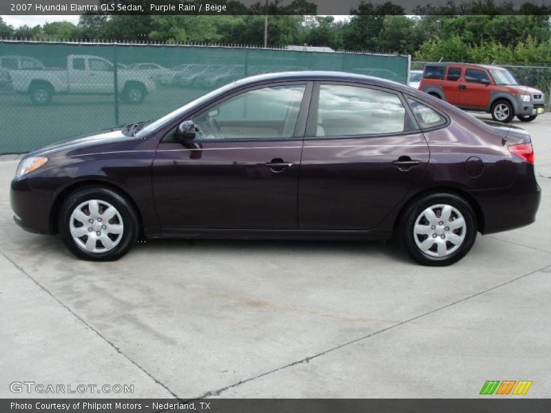 Purple Rain / Beige 2007 Hyundai Elantra GLS Sedan