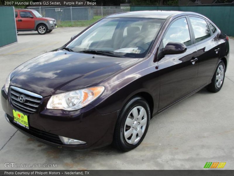 Purple Rain / Beige 2007 Hyundai Elantra GLS Sedan