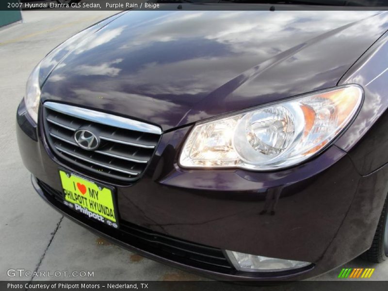 Purple Rain / Beige 2007 Hyundai Elantra GLS Sedan