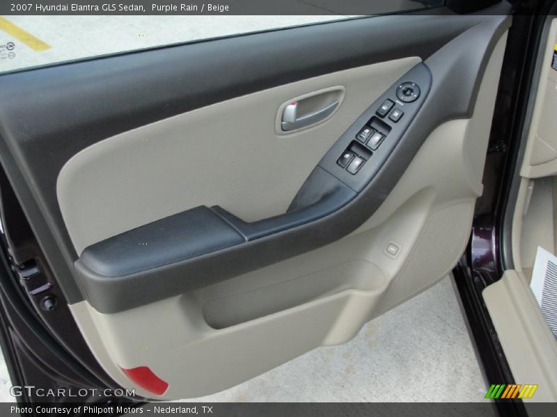 Purple Rain / Beige 2007 Hyundai Elantra GLS Sedan