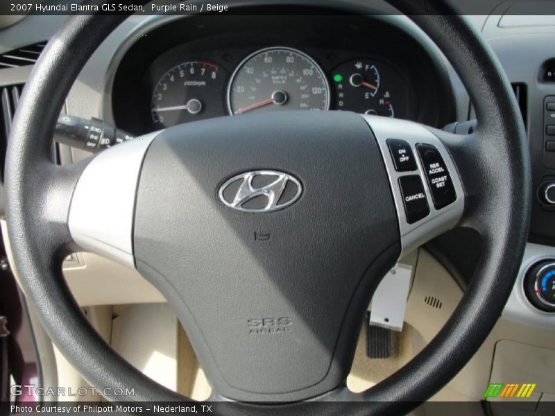 Purple Rain / Beige 2007 Hyundai Elantra GLS Sedan
