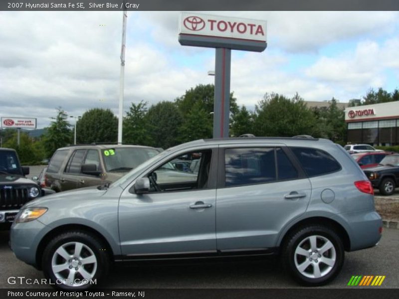 Silver Blue / Gray 2007 Hyundai Santa Fe SE