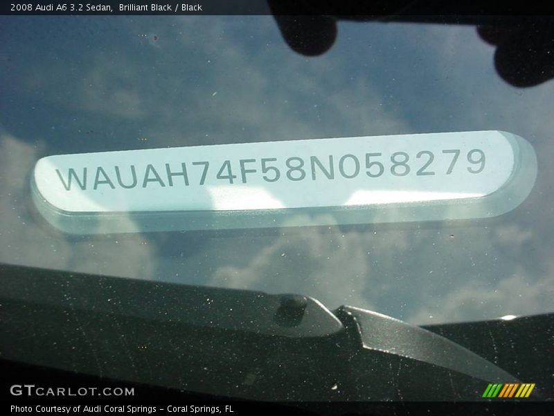 Brilliant Black / Black 2008 Audi A6 3.2 Sedan
