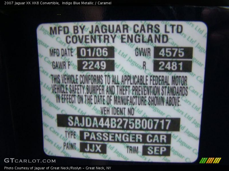 Indigo Blue Metallic / Caramel 2007 Jaguar XK XK8 Convertible