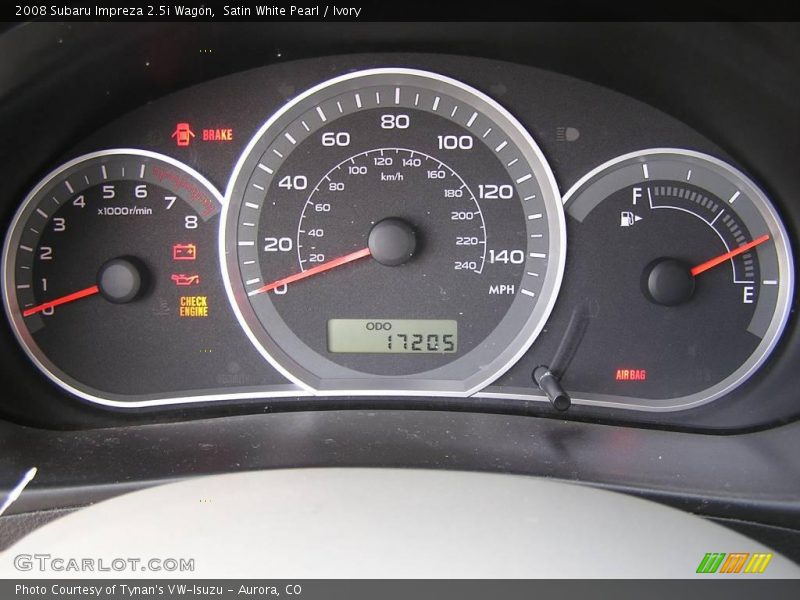 Satin White Pearl / Ivory 2008 Subaru Impreza 2.5i Wagon