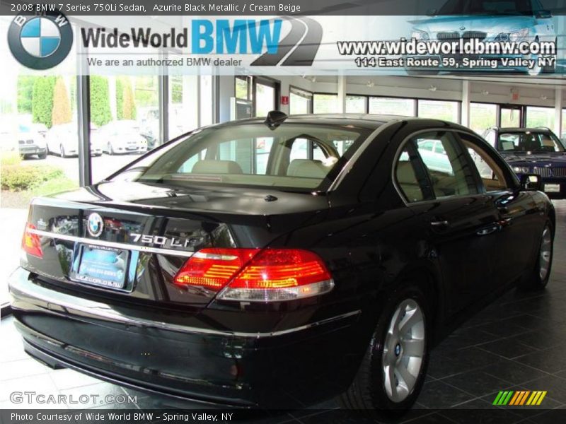 Azurite Black Metallic / Cream Beige 2008 BMW 7 Series 750Li Sedan