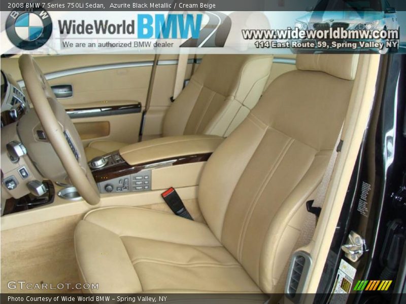 Azurite Black Metallic / Cream Beige 2008 BMW 7 Series 750Li Sedan