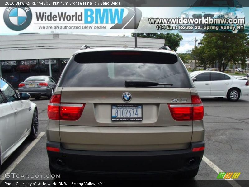 Platinum Bronze Metallic / Sand Beige 2010 BMW X5 xDrive30i