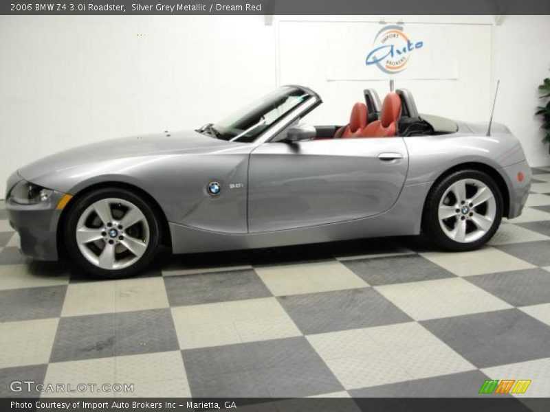 Silver Grey Metallic / Dream Red 2006 BMW Z4 3.0i Roadster