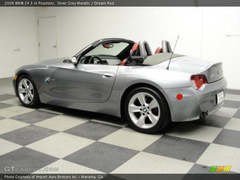 Silver Grey Metallic / Dream Red 2006 BMW Z4 3.0i Roadster