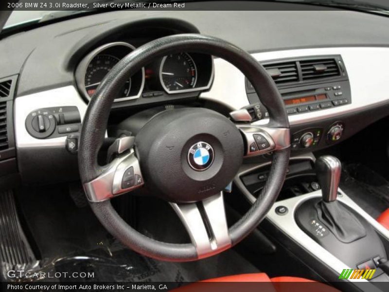 Silver Grey Metallic / Dream Red 2006 BMW Z4 3.0i Roadster