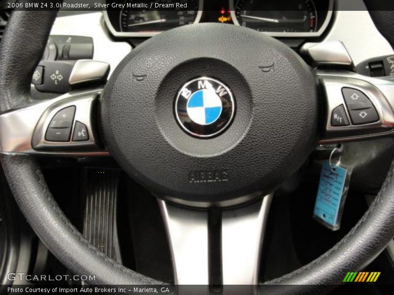 Silver Grey Metallic / Dream Red 2006 BMW Z4 3.0i Roadster