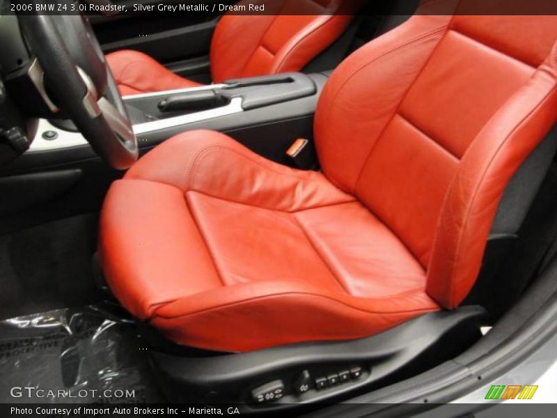 Silver Grey Metallic / Dream Red 2006 BMW Z4 3.0i Roadster