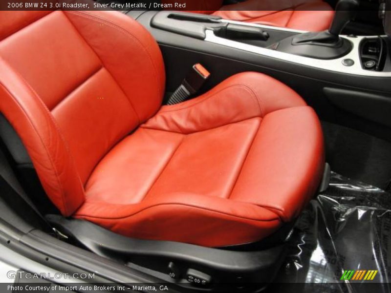 Silver Grey Metallic / Dream Red 2006 BMW Z4 3.0i Roadster