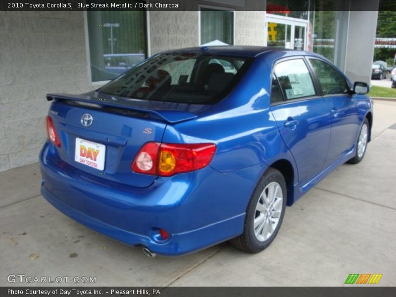 Blue Streak Metallic / Dark Charcoal 2010 Toyota Corolla S