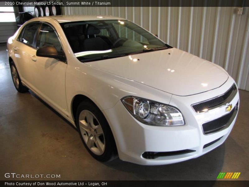 Summit White / Titanium 2010 Chevrolet Malibu LS Sedan
