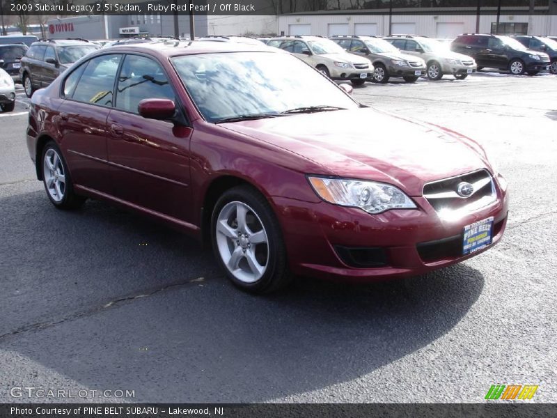 Ruby Red Pearl / Off Black 2009 Subaru Legacy 2.5i Sedan