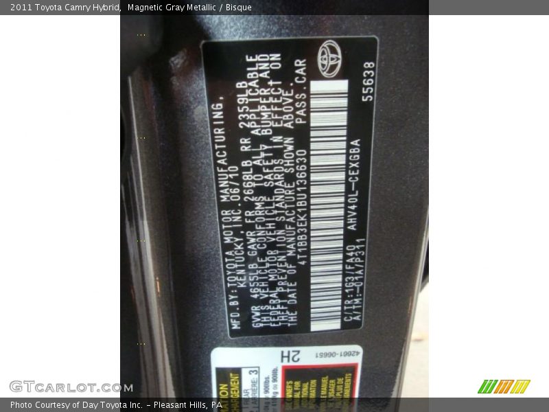 Magnetic Gray Metallic / Bisque 2011 Toyota Camry Hybrid