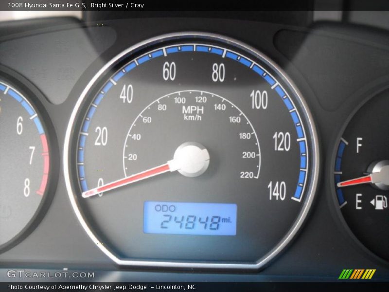 Bright Silver / Gray 2008 Hyundai Santa Fe GLS