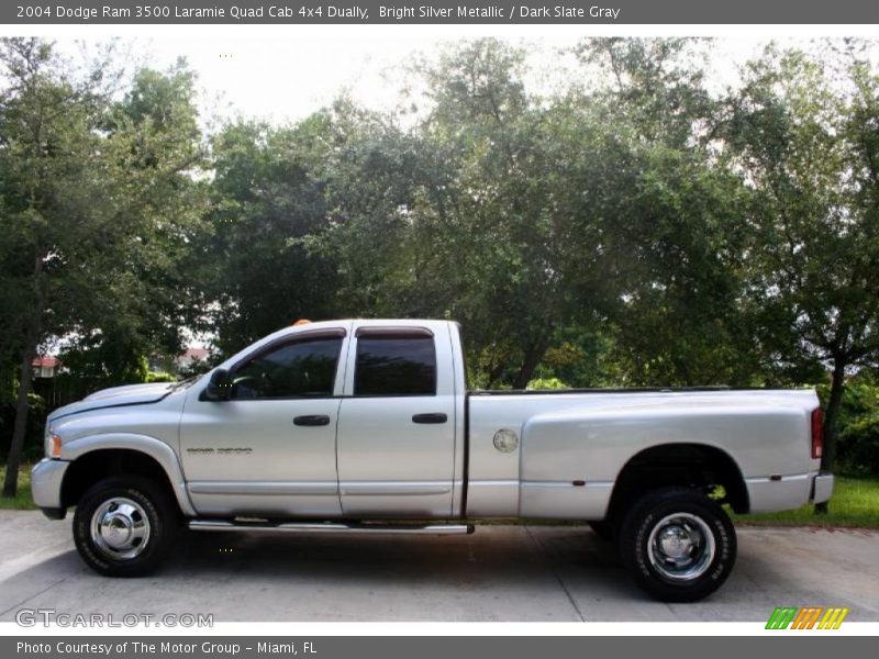 Bright Silver Metallic / Dark Slate Gray 2004 Dodge Ram 3500 Laramie Quad Cab 4x4 Dually