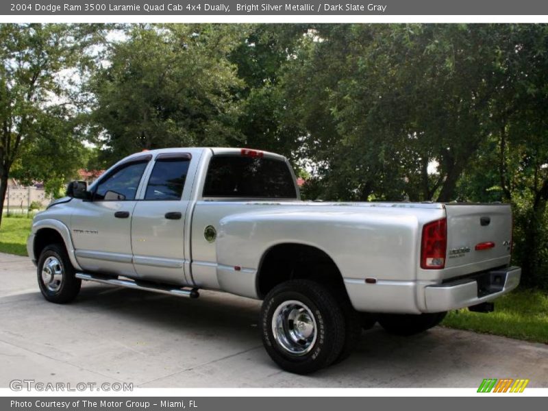 Bright Silver Metallic / Dark Slate Gray 2004 Dodge Ram 3500 Laramie Quad Cab 4x4 Dually