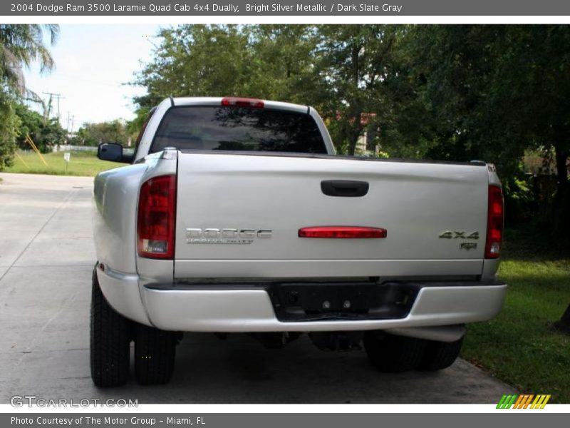 Bright Silver Metallic / Dark Slate Gray 2004 Dodge Ram 3500 Laramie Quad Cab 4x4 Dually