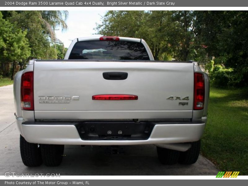 Bright Silver Metallic / Dark Slate Gray 2004 Dodge Ram 3500 Laramie Quad Cab 4x4 Dually