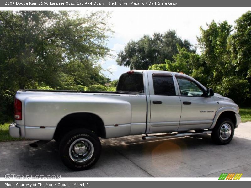 Bright Silver Metallic / Dark Slate Gray 2004 Dodge Ram 3500 Laramie Quad Cab 4x4 Dually