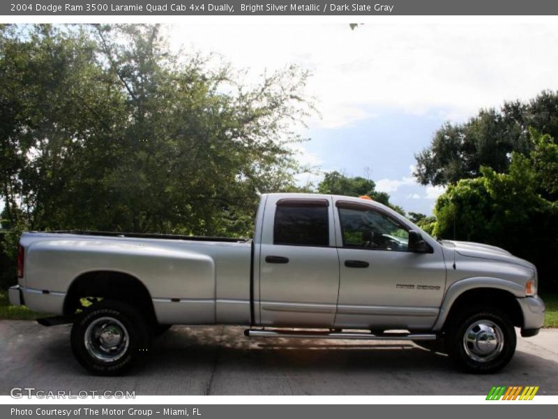 Bright Silver Metallic / Dark Slate Gray 2004 Dodge Ram 3500 Laramie Quad Cab 4x4 Dually