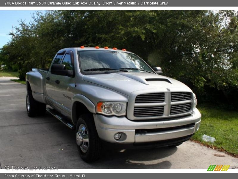 Bright Silver Metallic / Dark Slate Gray 2004 Dodge Ram 3500 Laramie Quad Cab 4x4 Dually