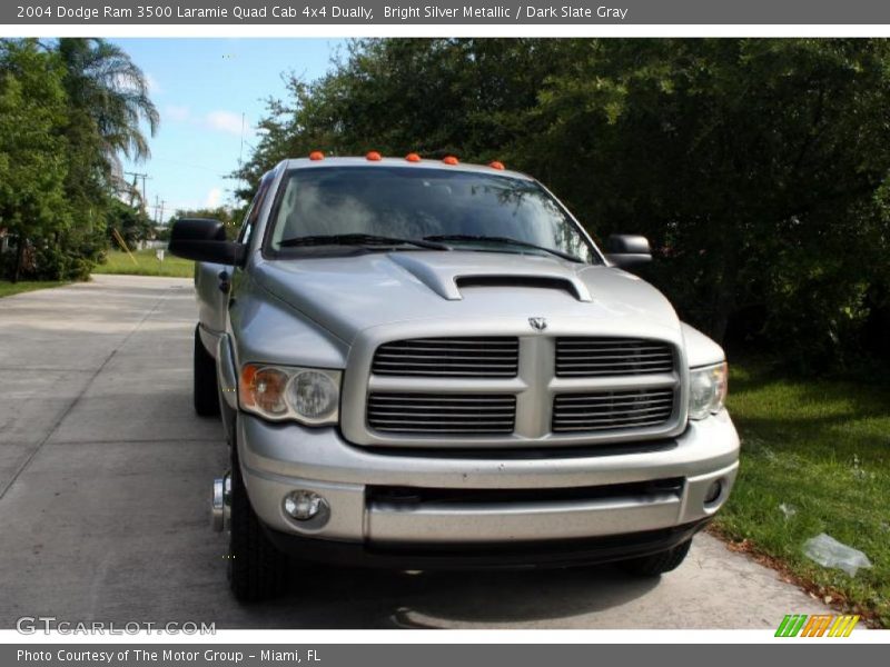Bright Silver Metallic / Dark Slate Gray 2004 Dodge Ram 3500 Laramie Quad Cab 4x4 Dually