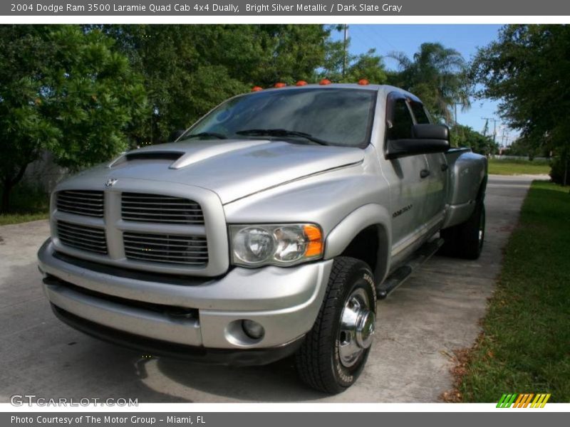 Bright Silver Metallic / Dark Slate Gray 2004 Dodge Ram 3500 Laramie Quad Cab 4x4 Dually