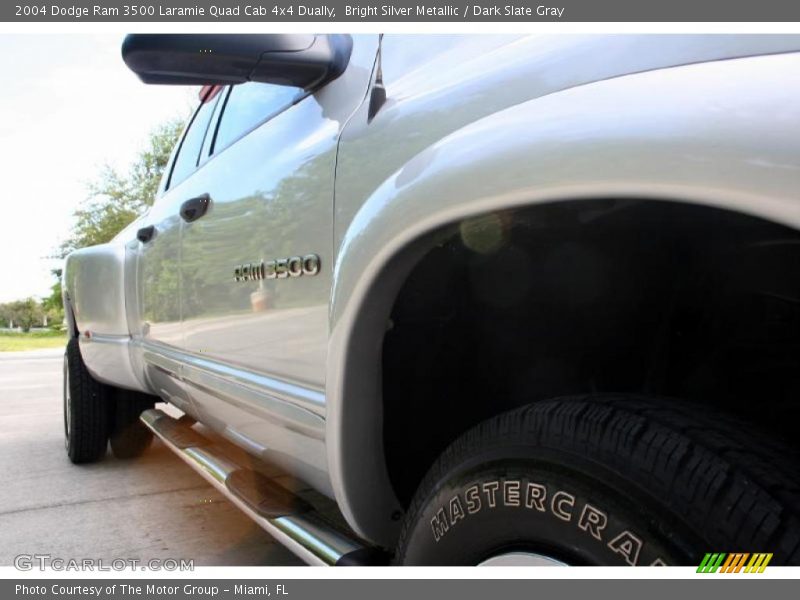 Bright Silver Metallic / Dark Slate Gray 2004 Dodge Ram 3500 Laramie Quad Cab 4x4 Dually